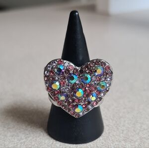 Heart Shaped Rhinestone Ring.